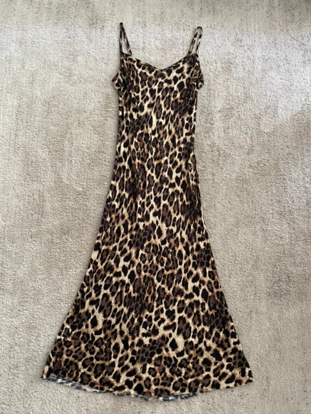 Nation LTD Sofia Leopard Print Bias Cut Slip Dress XS EUC